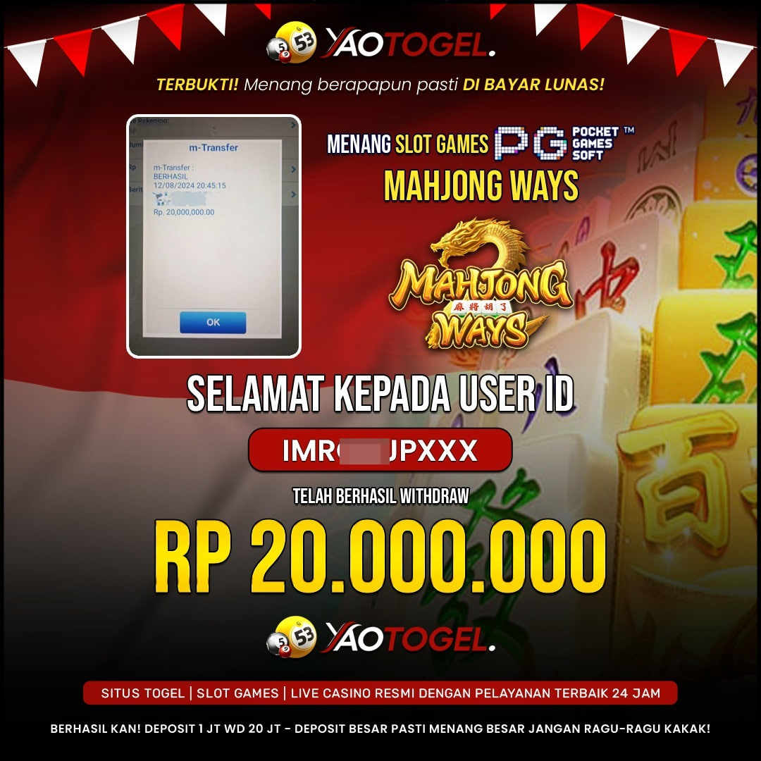 YAOTOGEL- SITUS RESMI TERPERCAYA BUKTI LUNAS 20,000,000