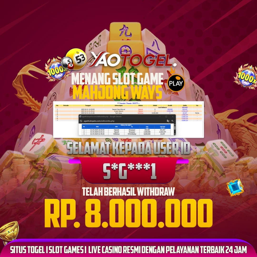YAOTOGEL - BERHASIL JACKPOT MAHJONG WAYS 2