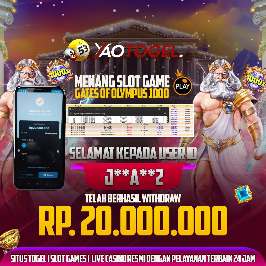 YAOTOGEL - BERHASIL JACKPOT GATES OF OLYMPUS 1000