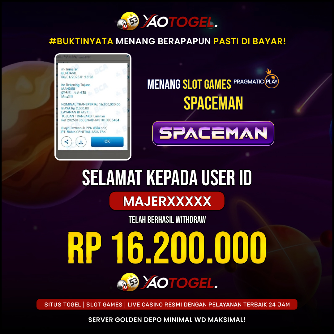 YAOTOGEL - BERHASIL JACKPOT SPACEMAN