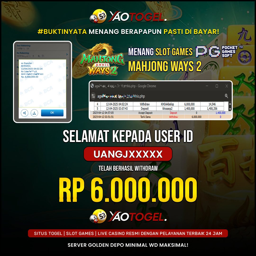 YAOTOGEL - BERHASIL JACKPOT MAHJONG WAYS 2