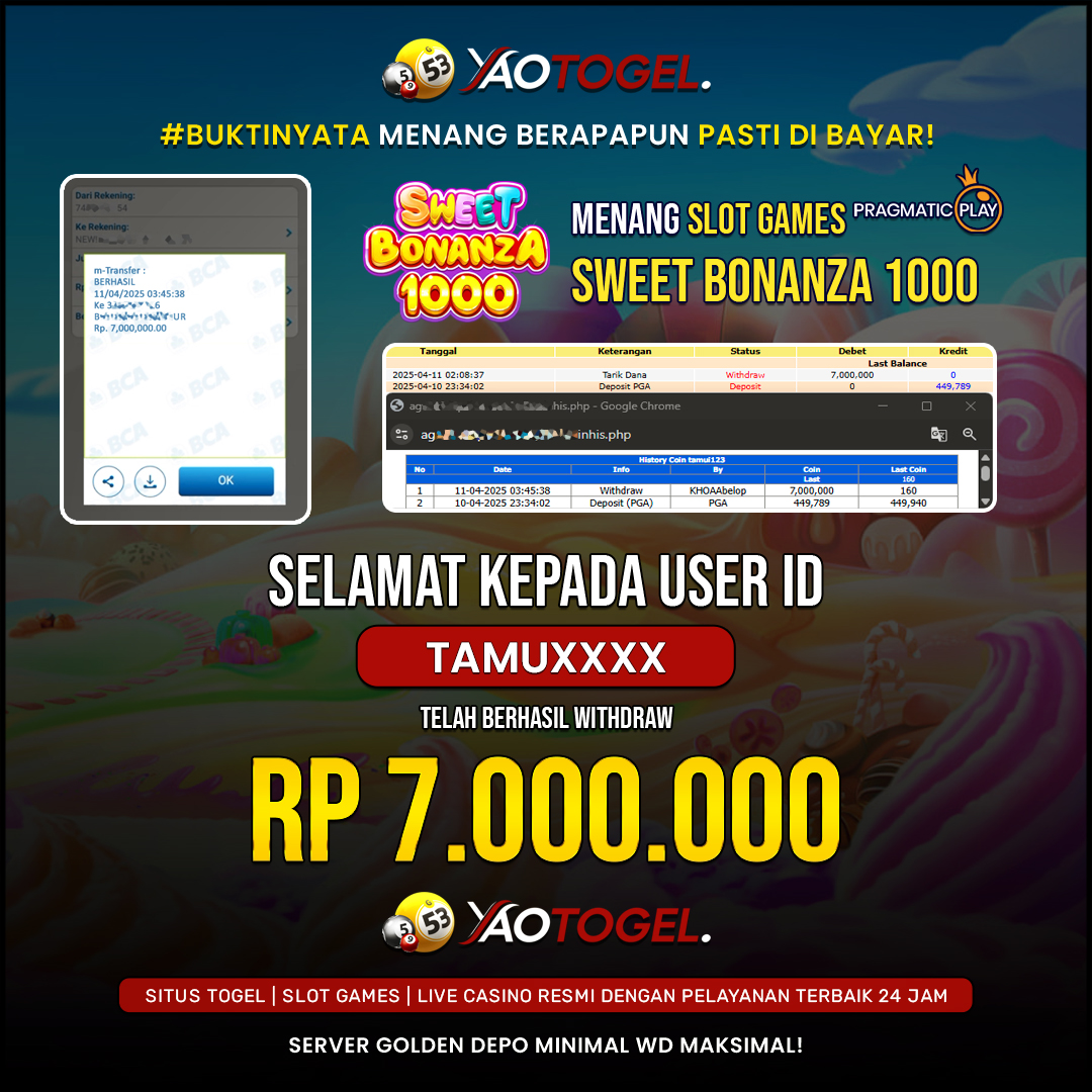 YAOTOGEL - BERHASIL JACKPOT SWEET BONANZA 1000