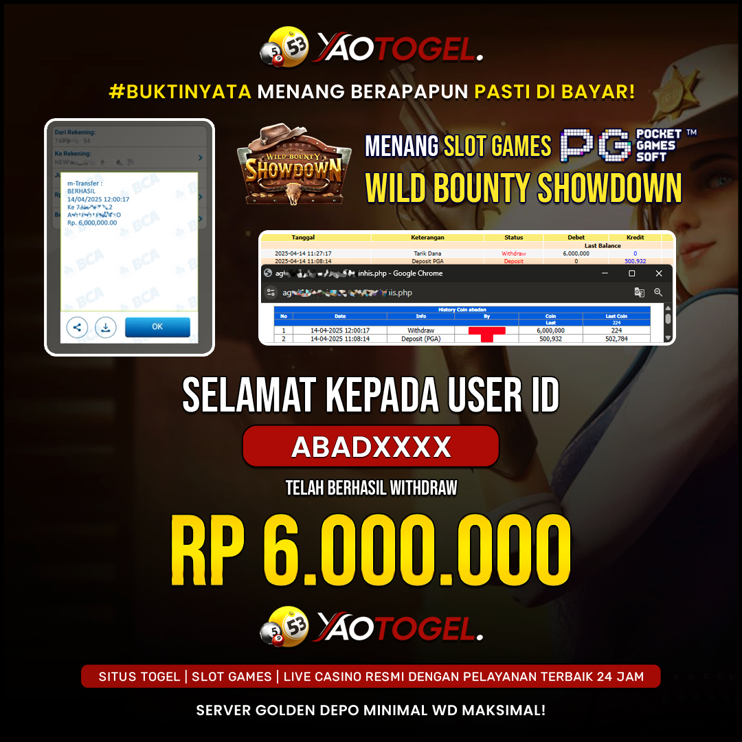 YAOTOGEL - BERHASIL JACKPOT WILD BOUNTY SHOWDOWN