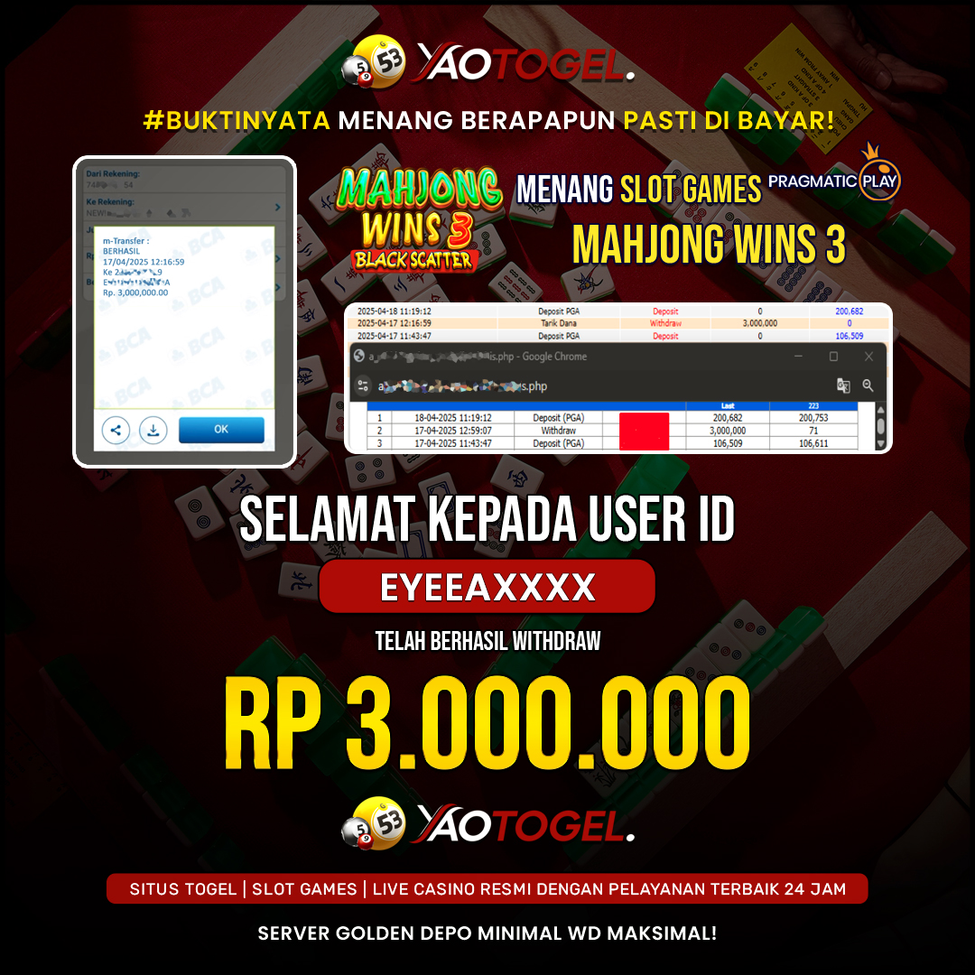 YAOTOGEL - BERHASIL JACKPOT MAHJONG WINS 3 BLACK SCATTER