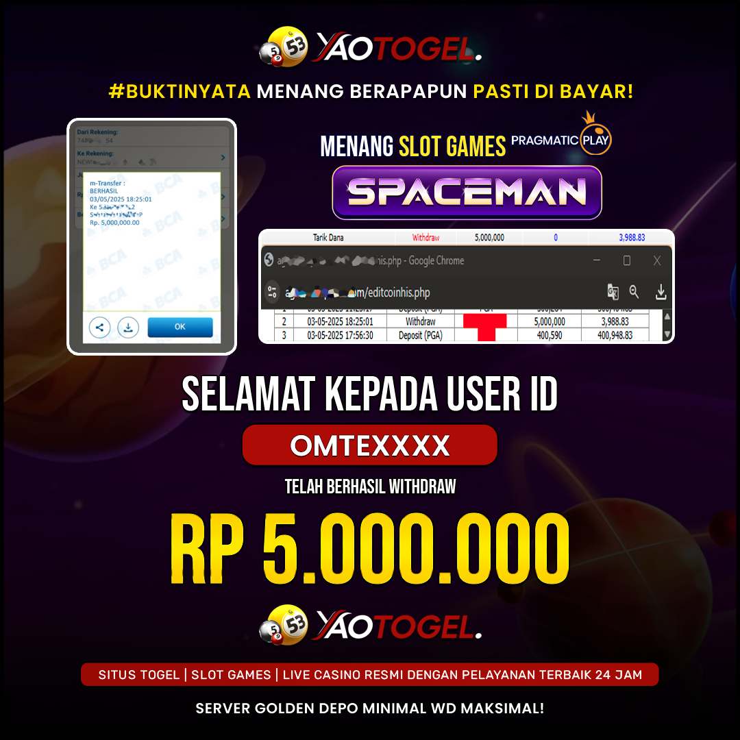 YAOTOGEL - BERHASIL JACKPOT SPACEMAN