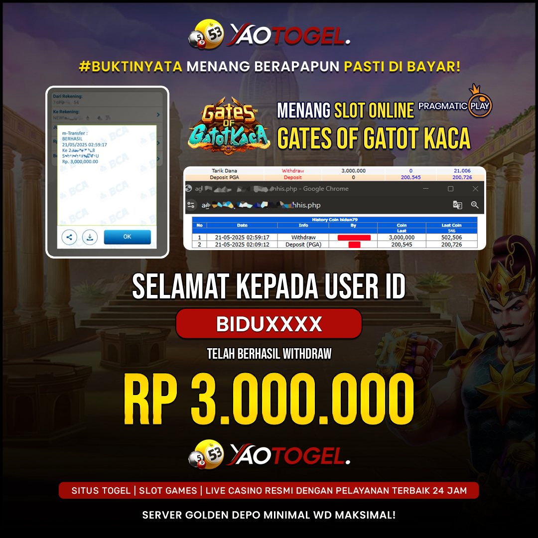 YAOTOGEL - BERHASIL JACKPOT GATES OF GATOT KACA