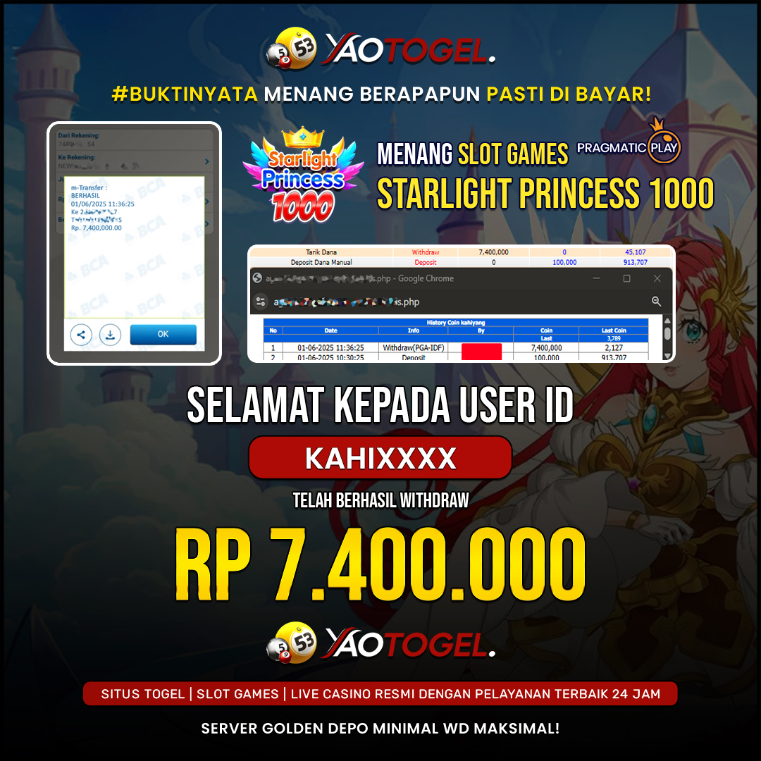 YAOTOGEL - BERHASIL JACKPOT STARLIGHT PRINCESS 1000