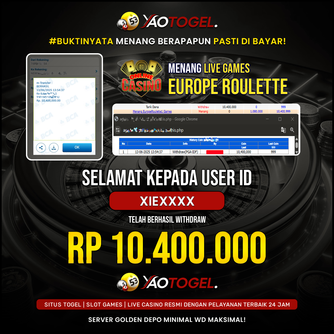 YAOTOGEL - BERHASIL JACKPOT LIVE GAMES EUROPE ROULETTE