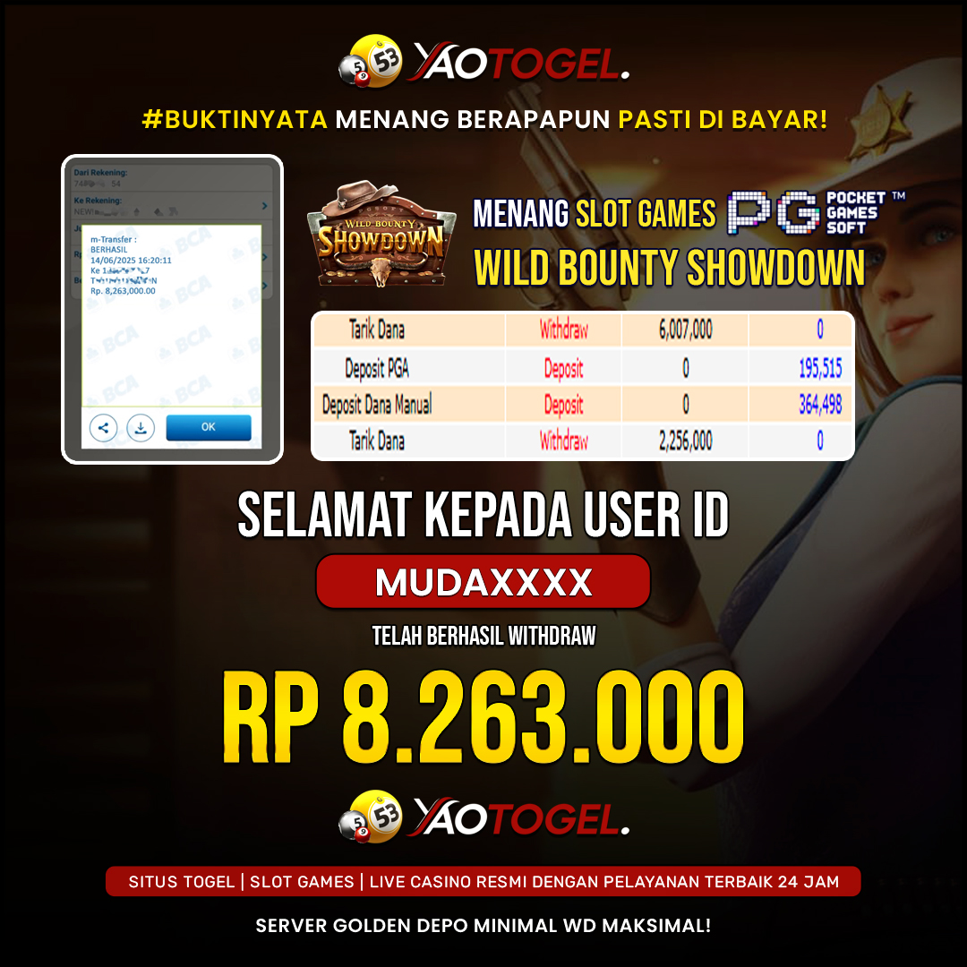 YAOTOGEL - BERHASIL JACKPOT WILD BOUNTY SHOWDOWN