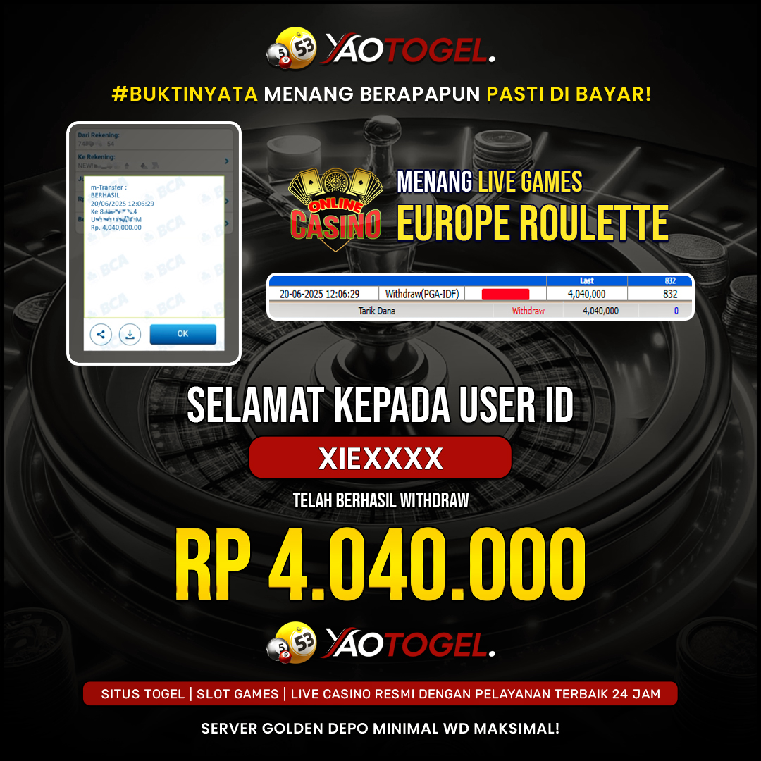 YAOTOGEL - BERHASIL JACKPOT LIVE GAMES EUROPE ROULETTE