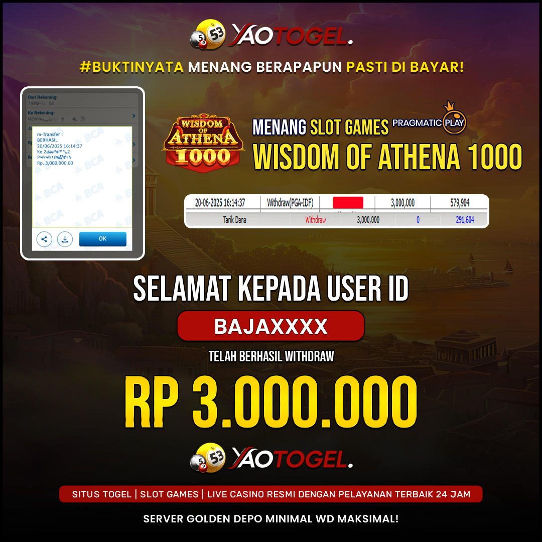 YAOTOGEL - BERHASIL JACKPOT WISDOM OF ATHENA 1000