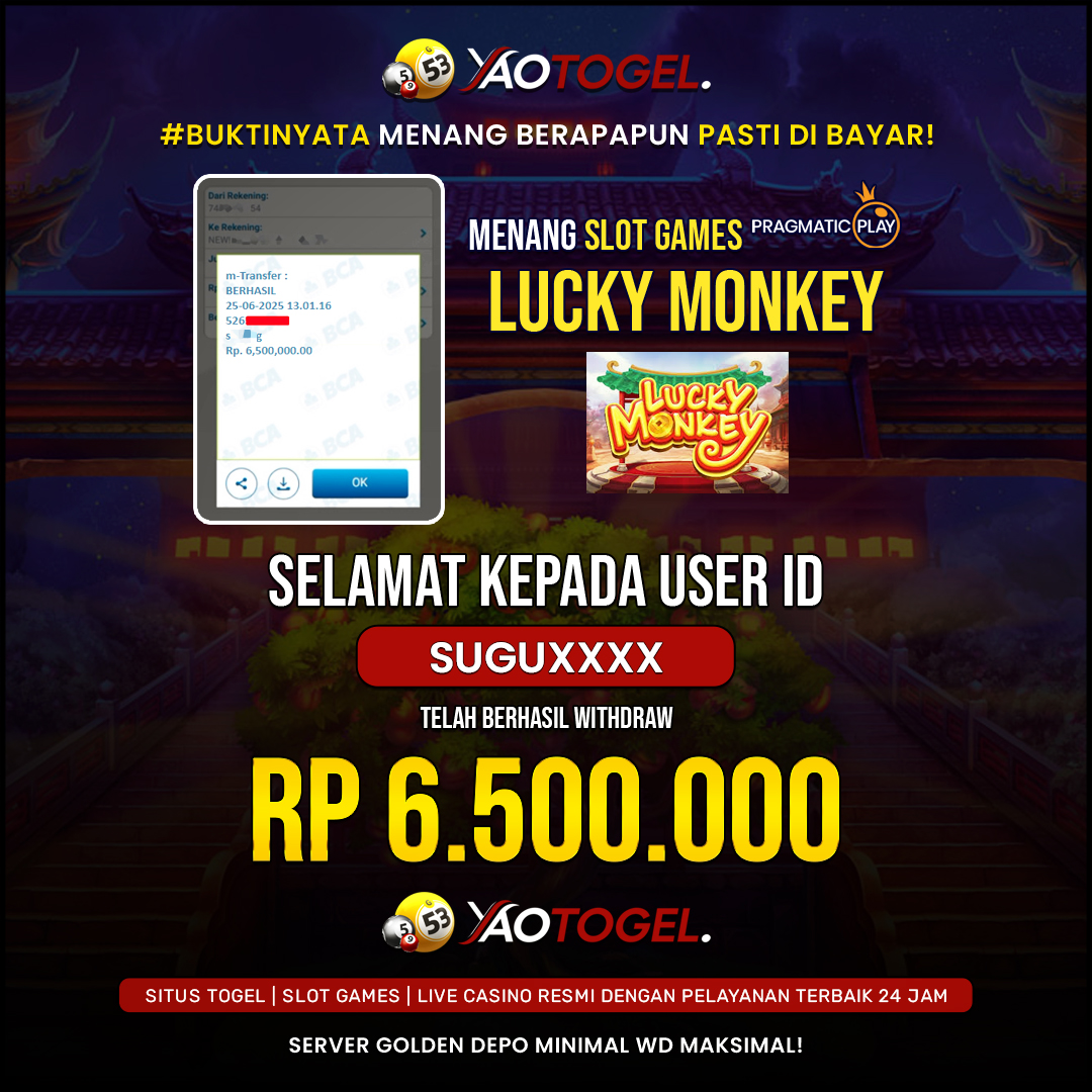 YAOTOGEL - BERHASIL JACKPOT LUCKY MONKEY