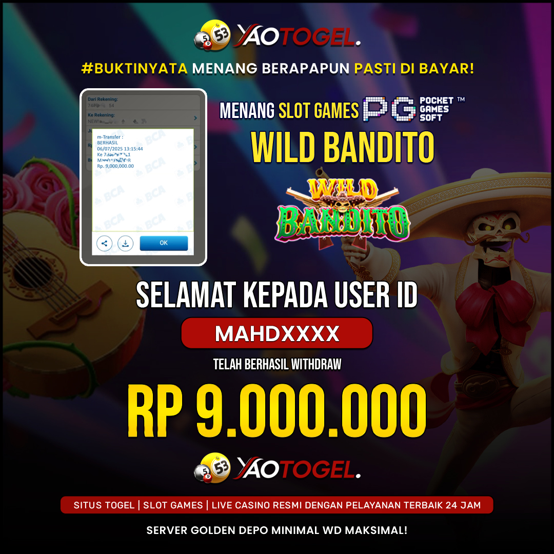 YAOTOGEL - BERHASIL JACKPOT WILD BANDITO