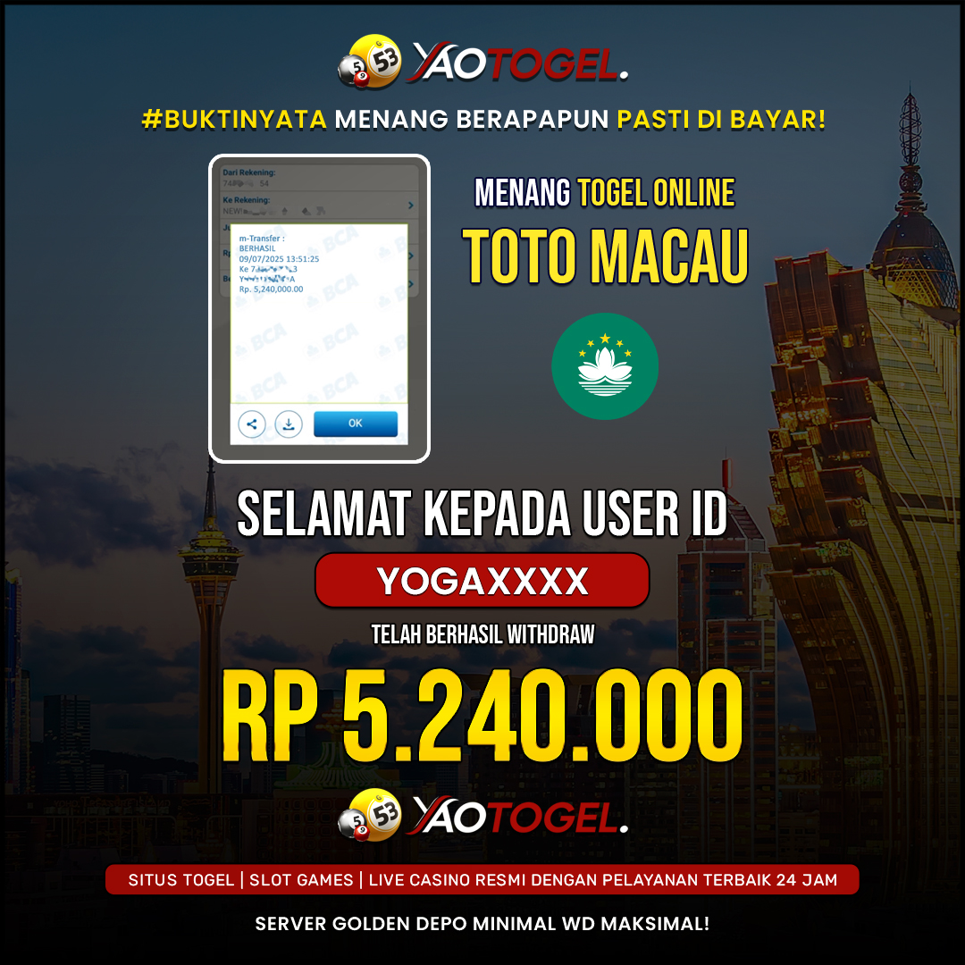 YAOTOGEL - BERHASIL JACKPOT TOGEL ONLINE