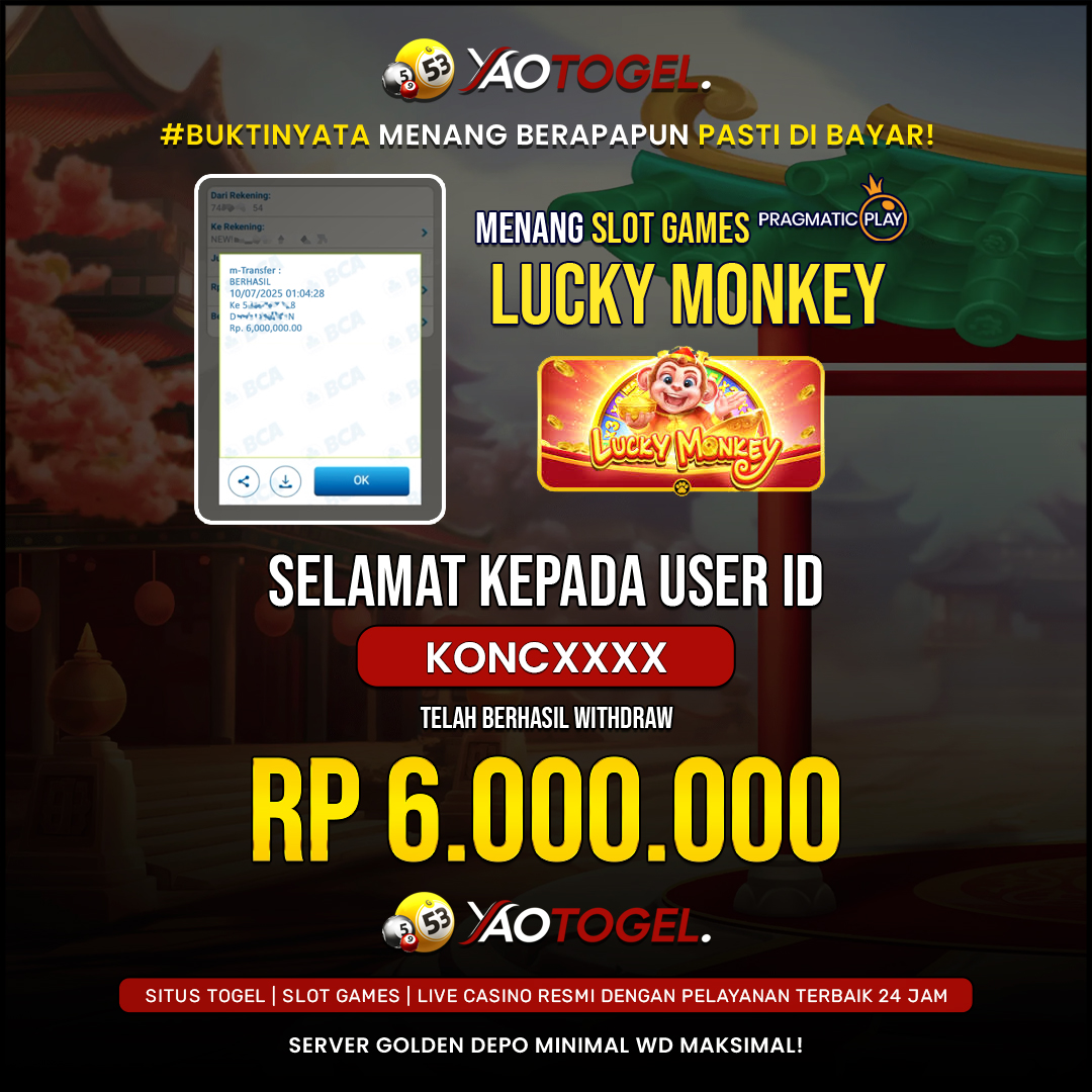YAOTOGEL - BERHASIL JACKPOT LUCKY MONKEY