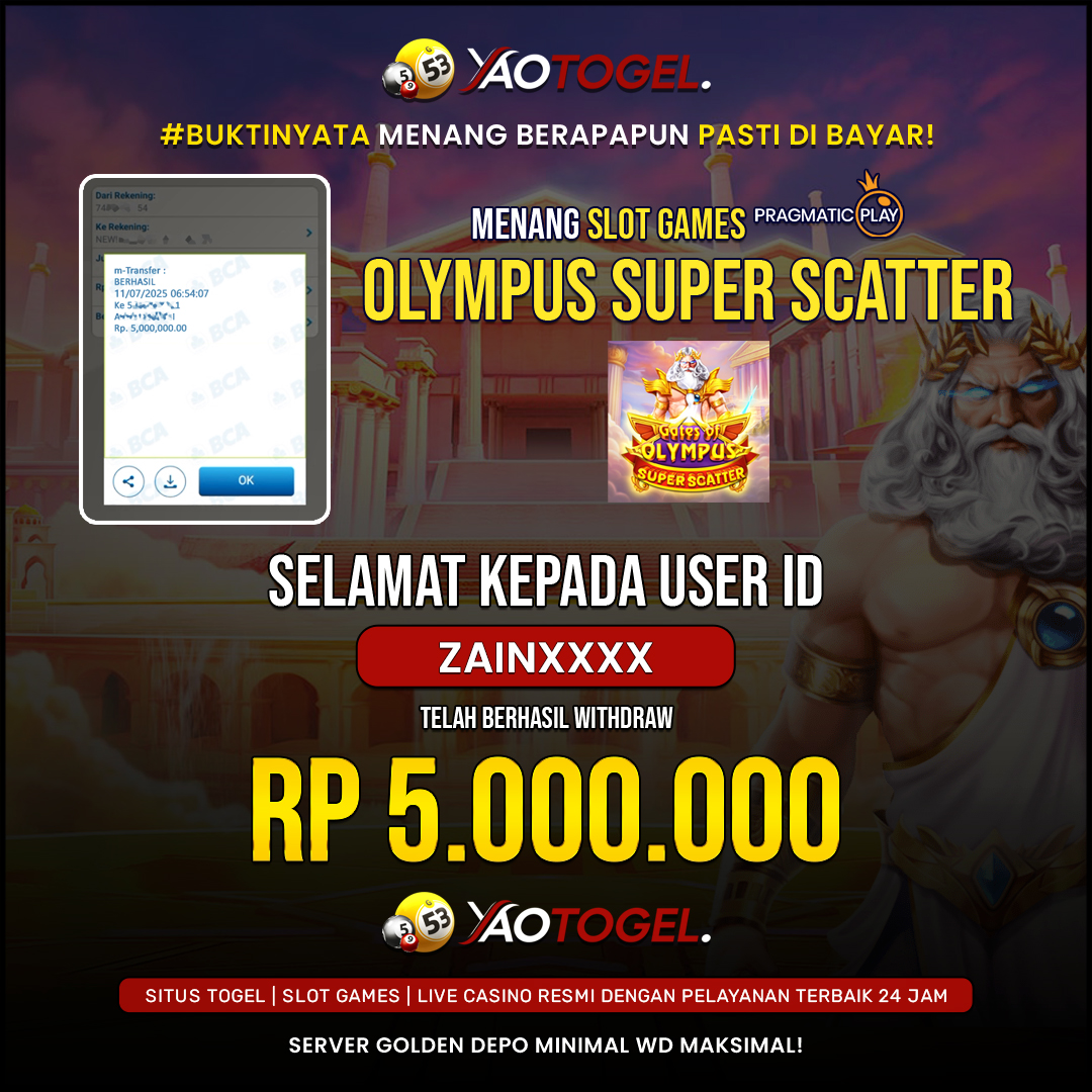 YAOTOGEL - BERHASIL JACKPOT GATES OF OLYMPUS SUPER SCATTER