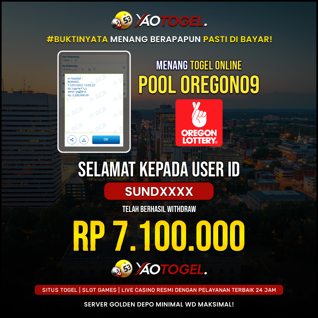 YAOTOGEL - BERHASIL JACKPOT POOL OREGON09