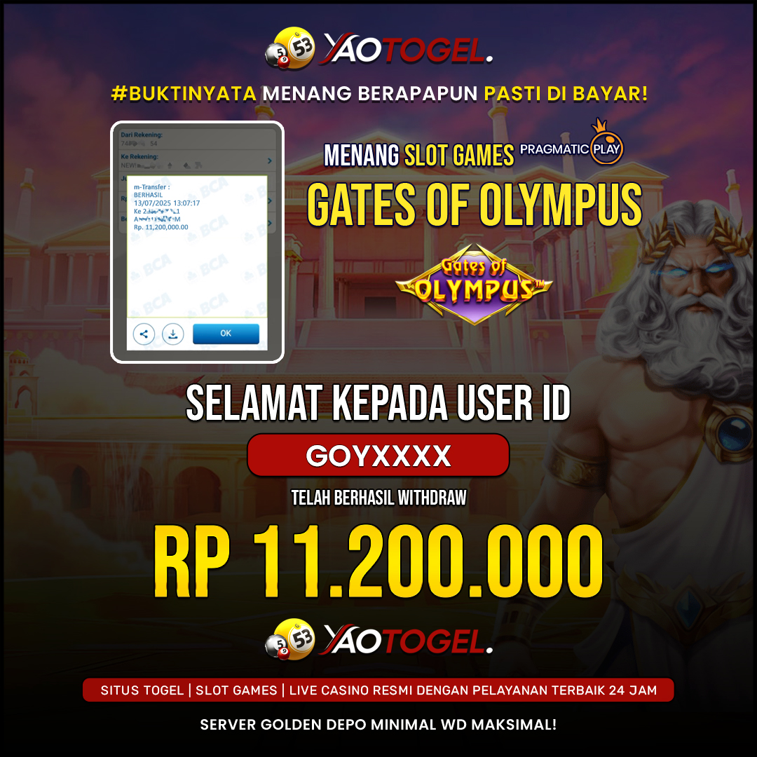 YAOTOGEL - BERHASIL JACKPOT GATES OF OLYMPUS