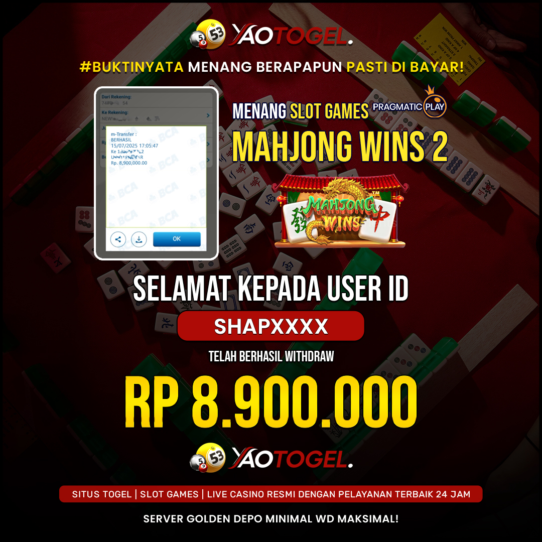 YAOTOGEL - BERHASIL JACKPOT MAHJONG WINS 2