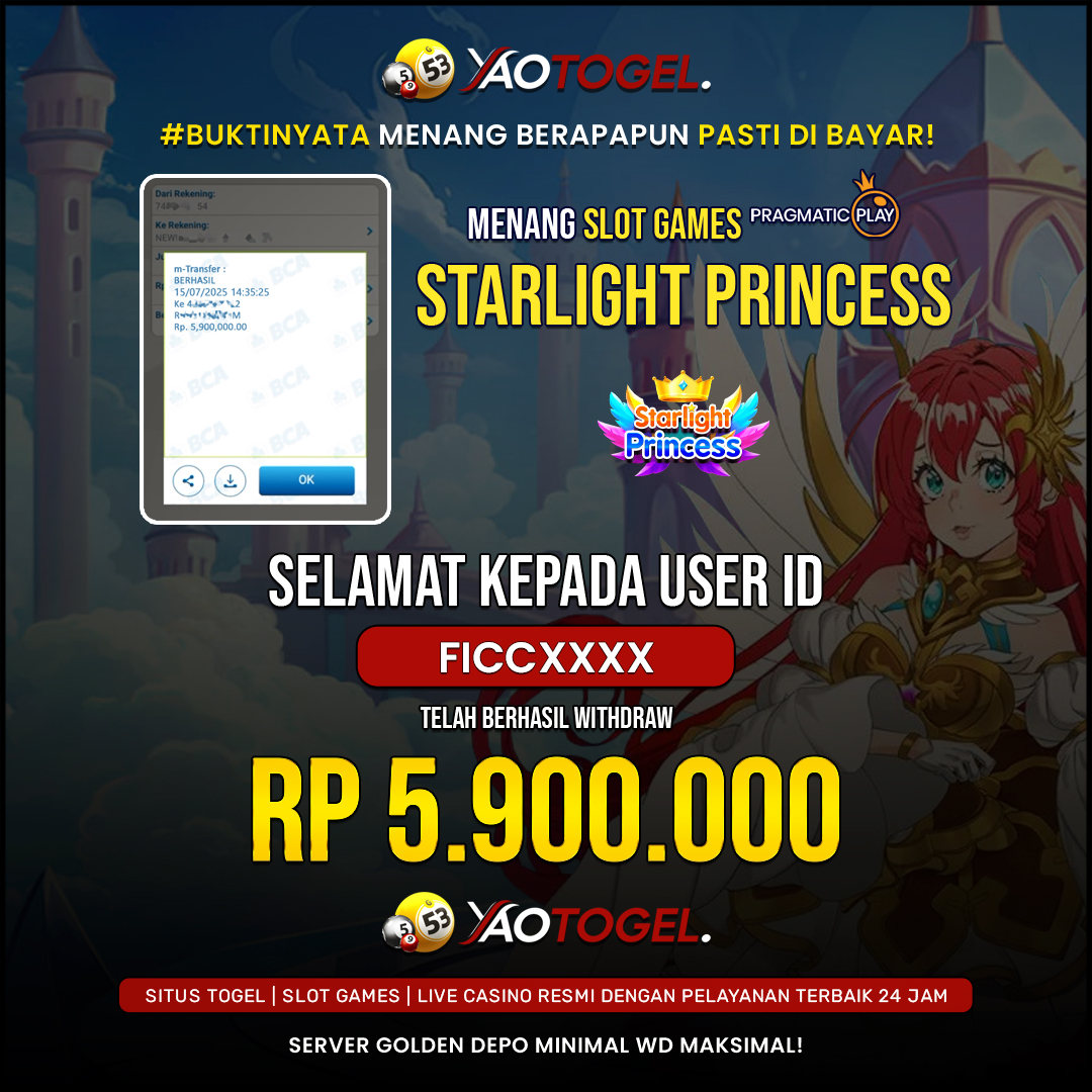 YAOTOGEL - BERHASIL JACKPOT STARLIGHT PRINCESS