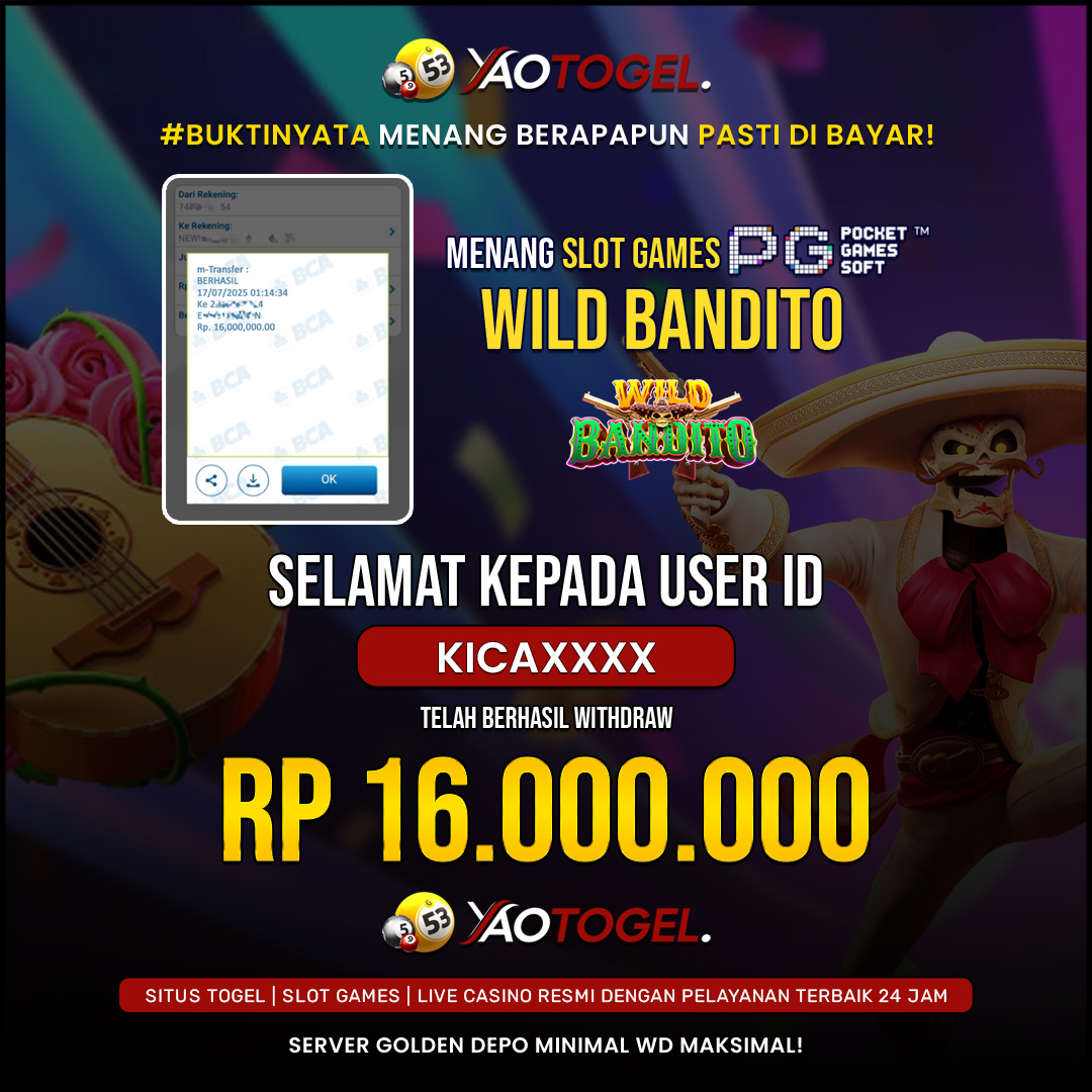 YAOTOGEL - BERHASIL JACKPOT WILD BANDITO