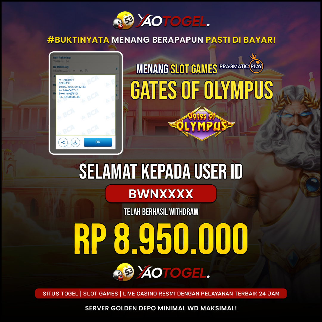 YAOTOGEL - BERHASIL JACKPOT GATES OF OLYMPUS