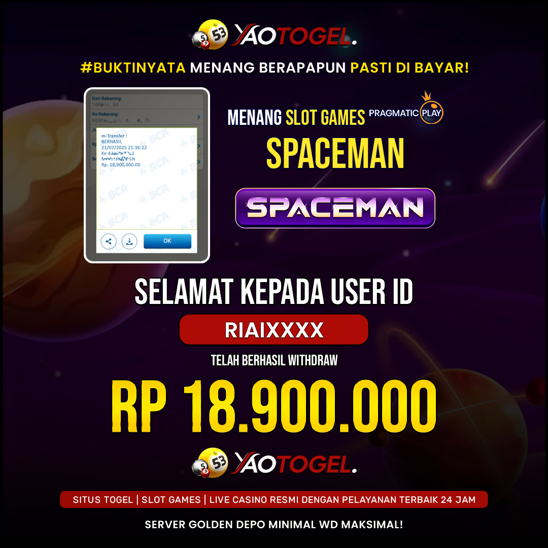 YAOTOGEL - BERHASIL JACKPOT SPACEMAN