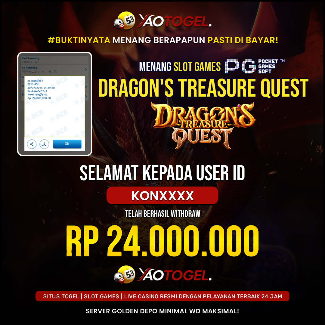 YAOTOGEL - BERHASIL JACKPOT DRAGON&#039;S TREASURE QUEST