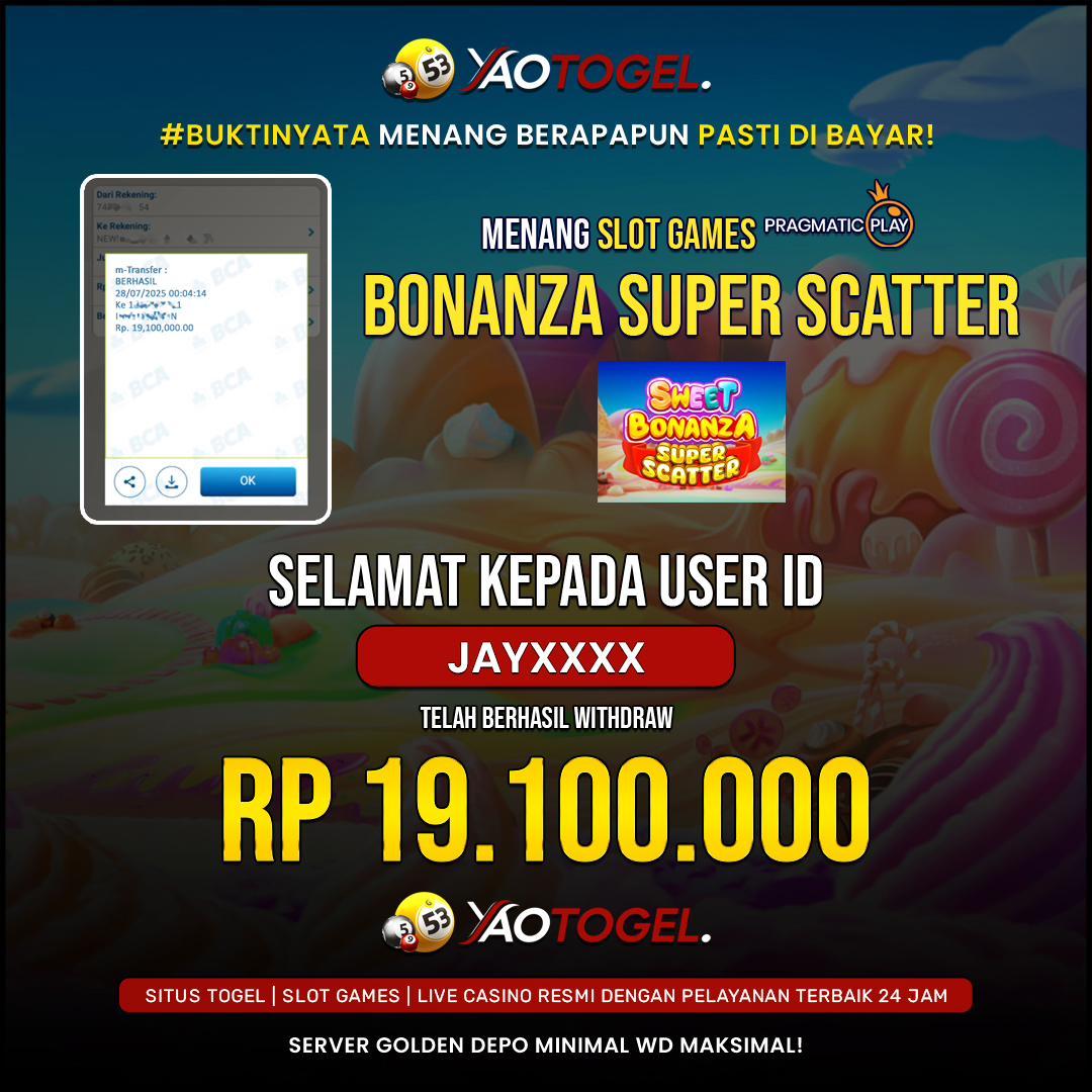 YAOTOGEL - BERHASIL JACKPOT SWEET BONANZA SUPER SCATTER