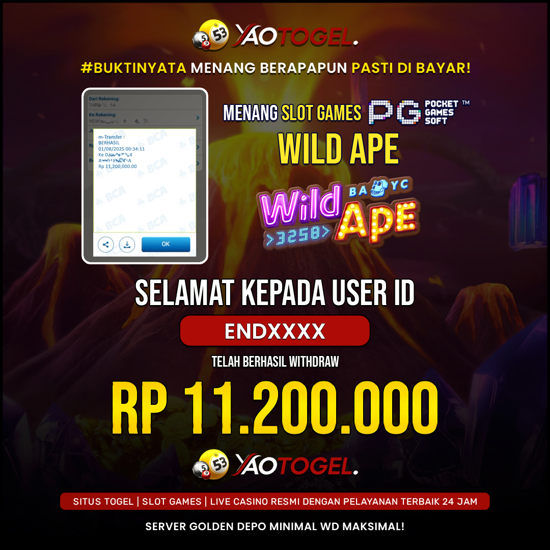YAOTOGEL - BERHASIL JACKPOT WILD APE