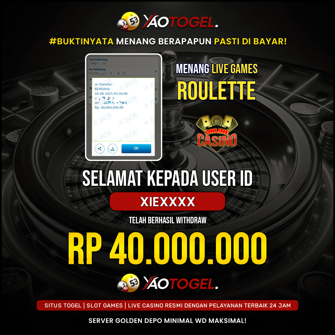 YAOTOGEL - BERHASIL JACKPOT LIVE GAMES ROULETTE