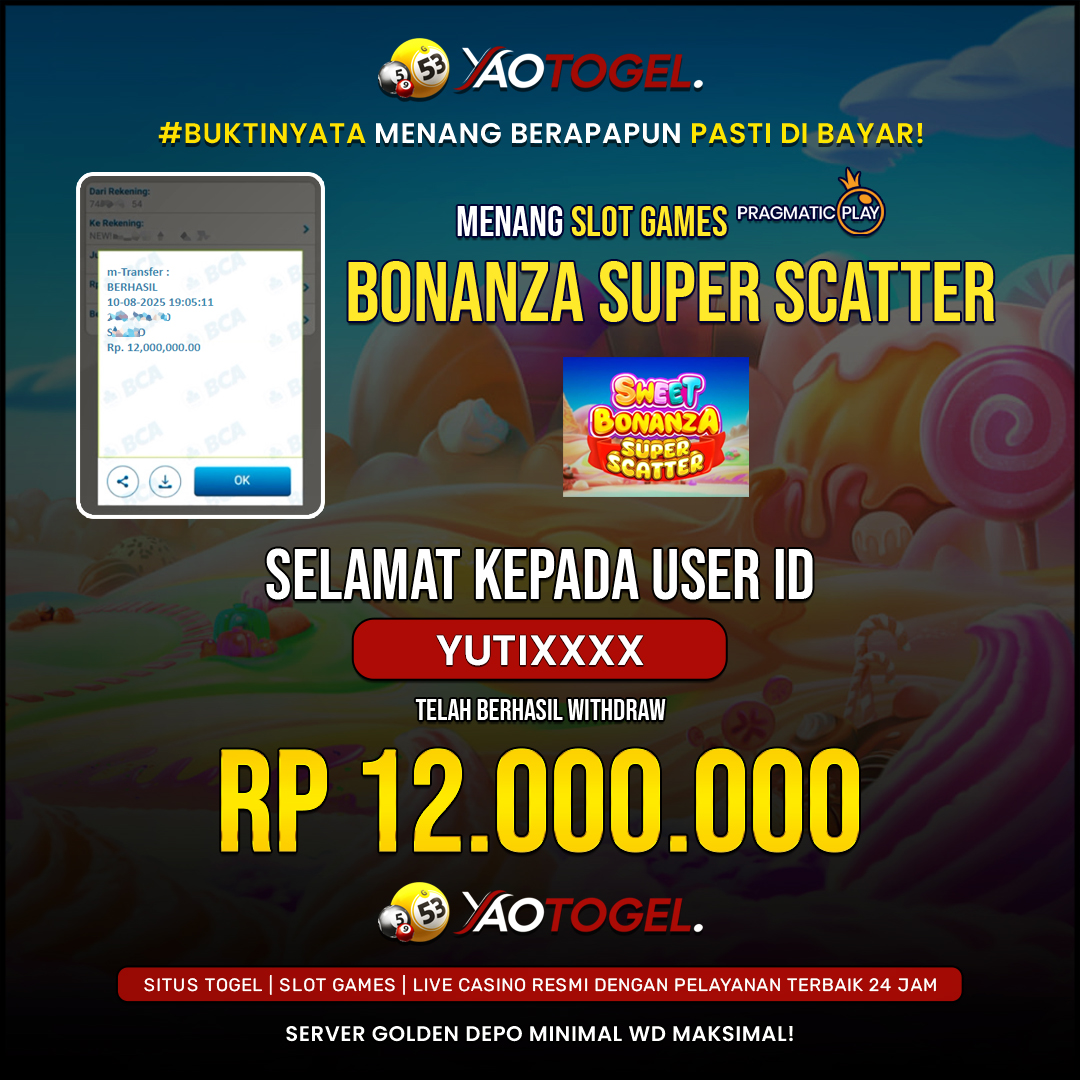 YAOTOGEL - BERHASIL JACKPOT SWEET BONANZA SUPER SCATTER