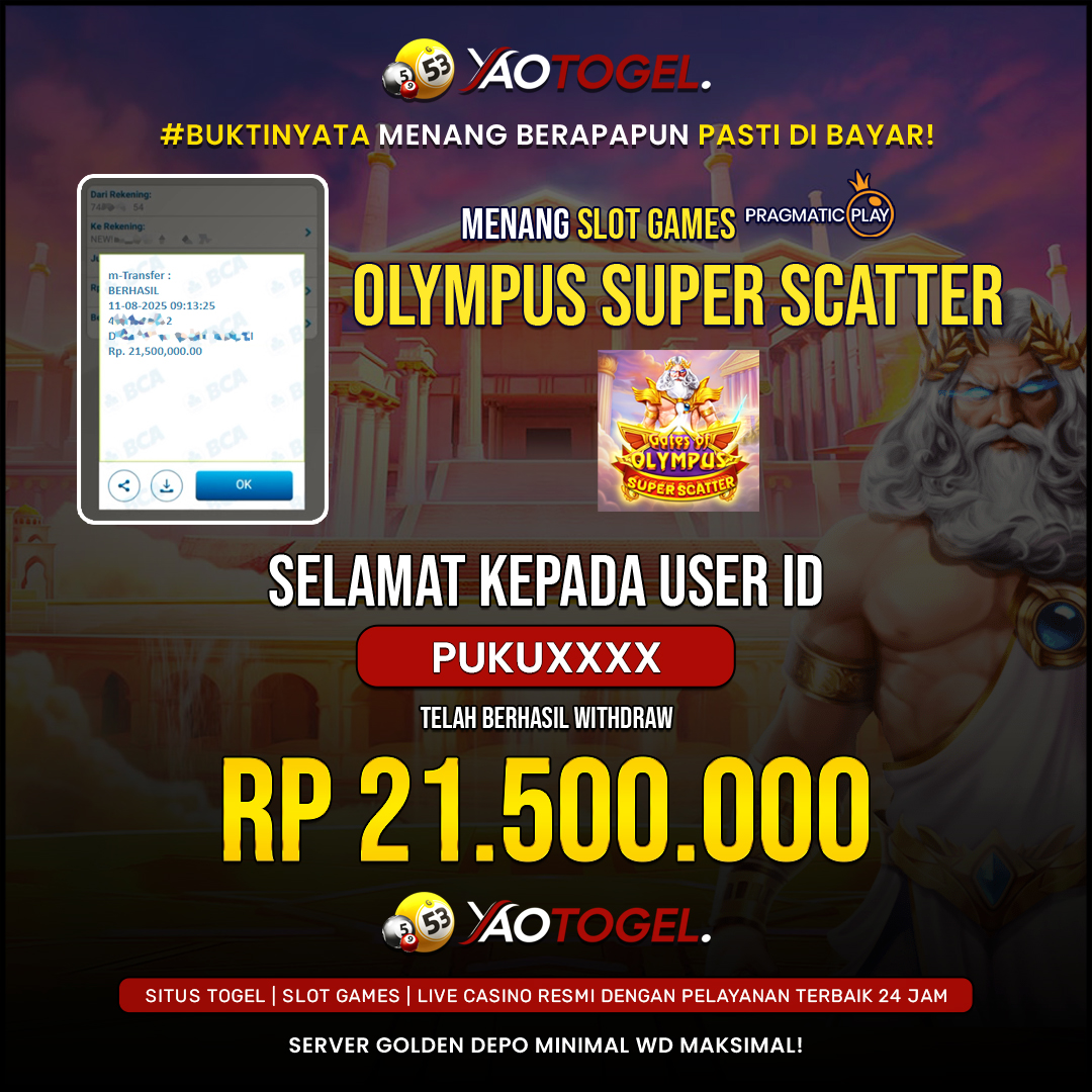 YAOTOGEL - BERHASIL JACKPOT GATES OF OLYMPUS SUPER SCATTER