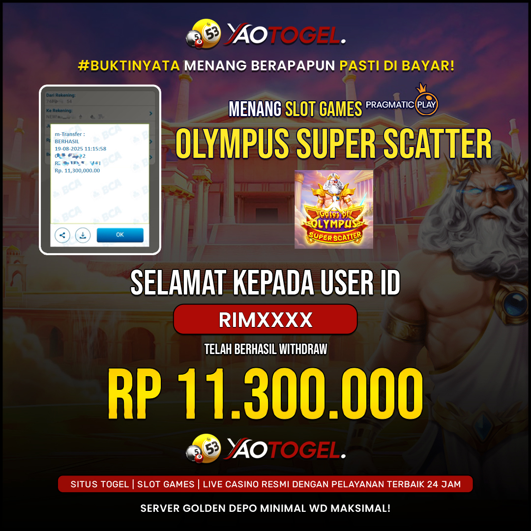 YAOTOGEL - BERHASIL JACKPOT GATES OF OLYMPUS SUPER SCATTER