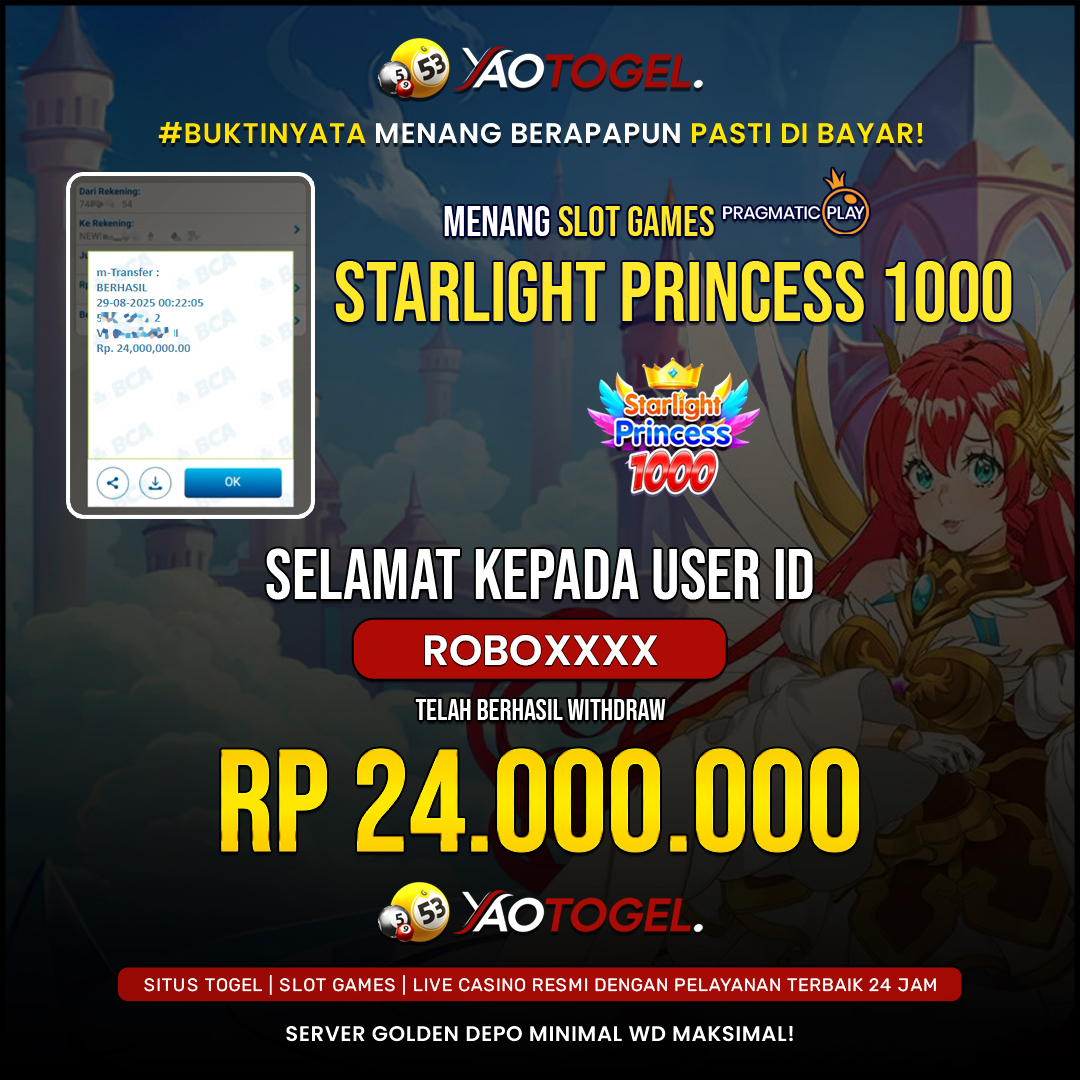 YAOTOGEL - BERHASIL JACKPOT STARLIGHT PRINCESS 1000