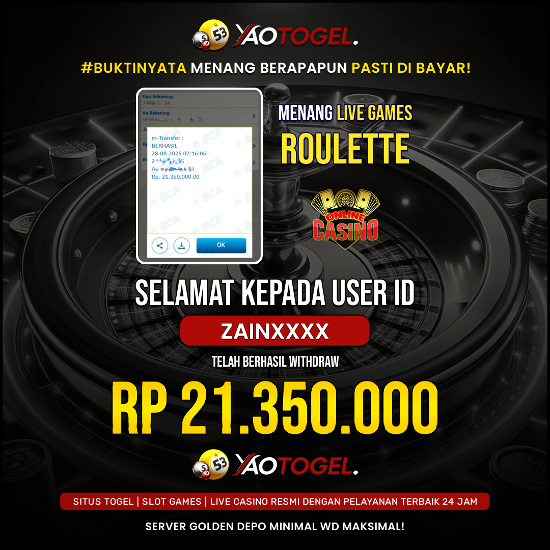 YAOTOGEL - BERHASIL JACKPOT LIVE GAMES ROULETTE