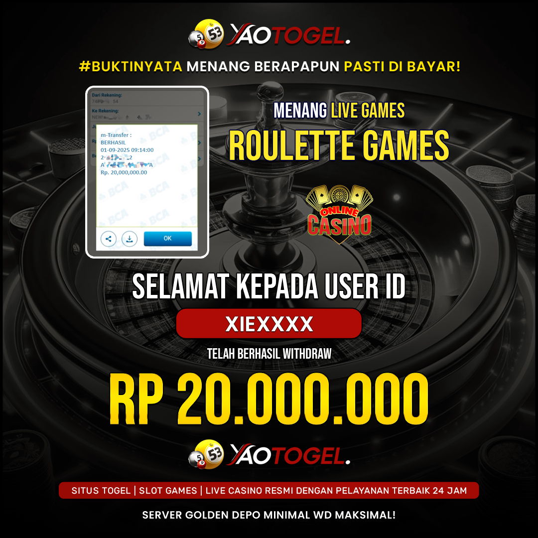 YAOTOGEL - BERHASIL JACKPOT LIVE GAMES ROULETTE
