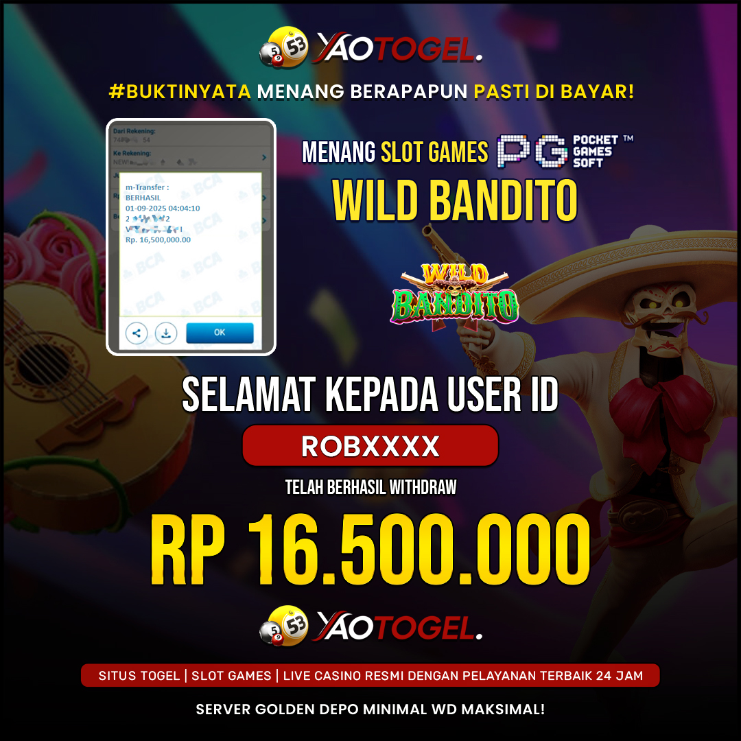 YAOTOGEL - BERHASIL JACKPOT WILD BANDITO