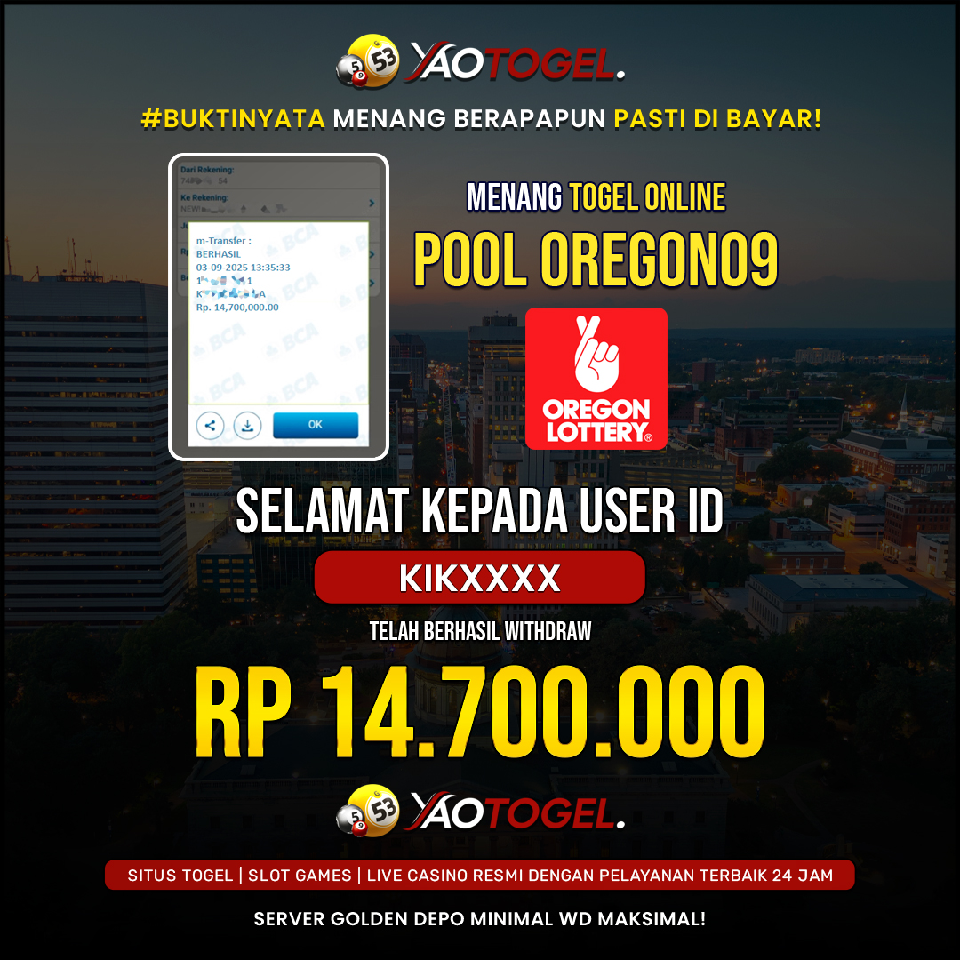 YAOTOGEL - BERHASIL JACKPOT POOL OREGON09