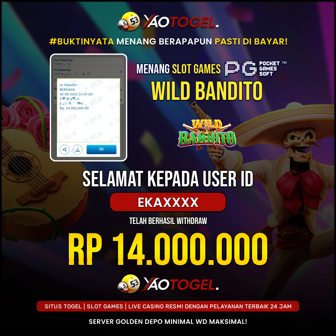 YAOTOGEL - BERHASIL JACKPOT WILD BANDITO