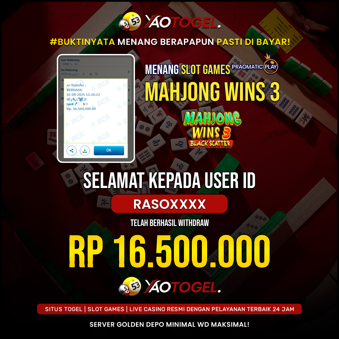 YAOTOGEL - BERHASIL JACKPOT MAHJONG WINS 3 BLACK SCATTER