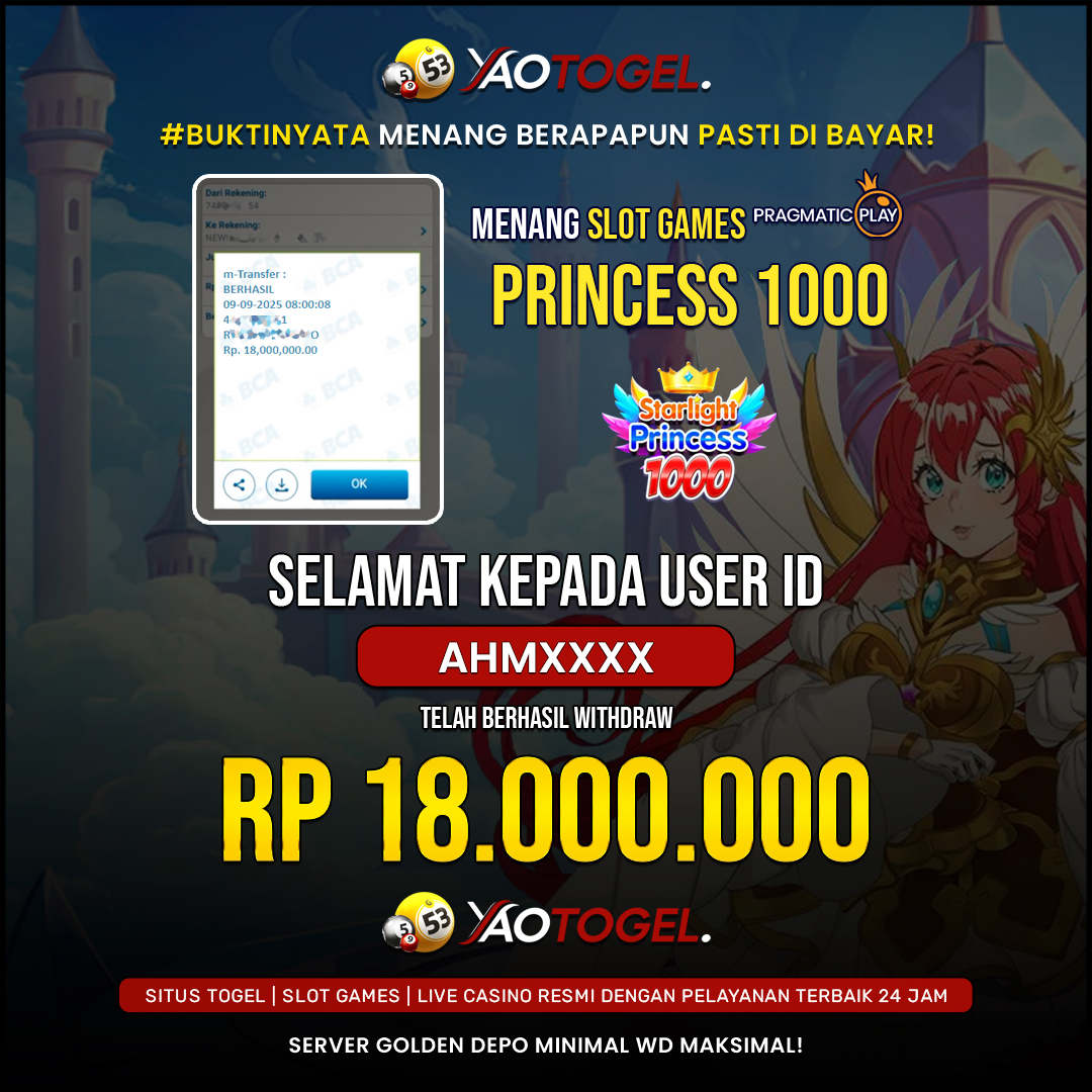 YAOTOGEL - BERHASIL JACKPOT STARLIGHT PRINCESS 1000