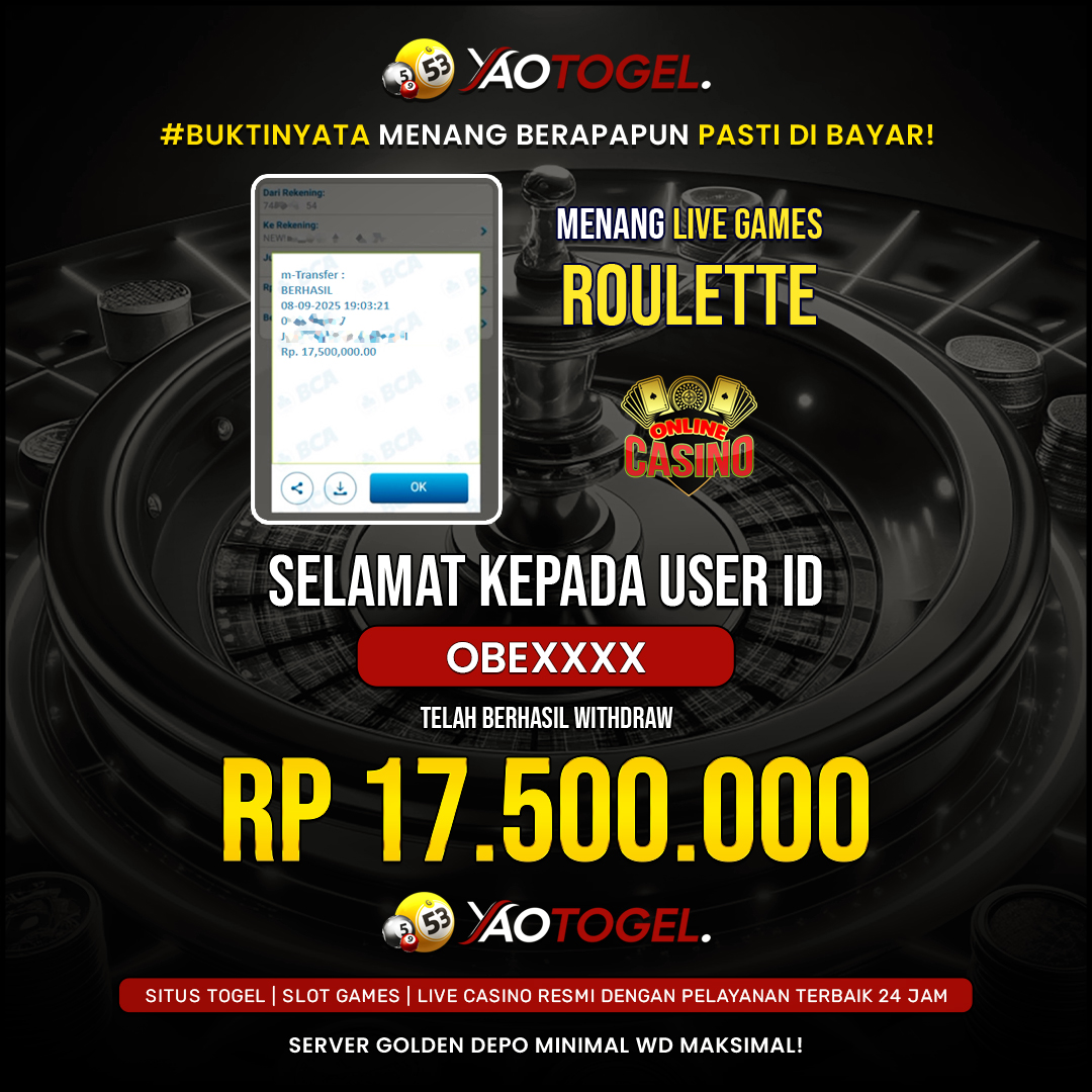 YAOTOGEL - BERHASIL JACKPOT LIVE GAMES ROULETTE