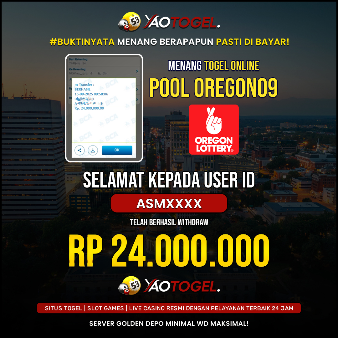 YAOTOGEL - BERHASIL JACKPOT POOL OREGON09