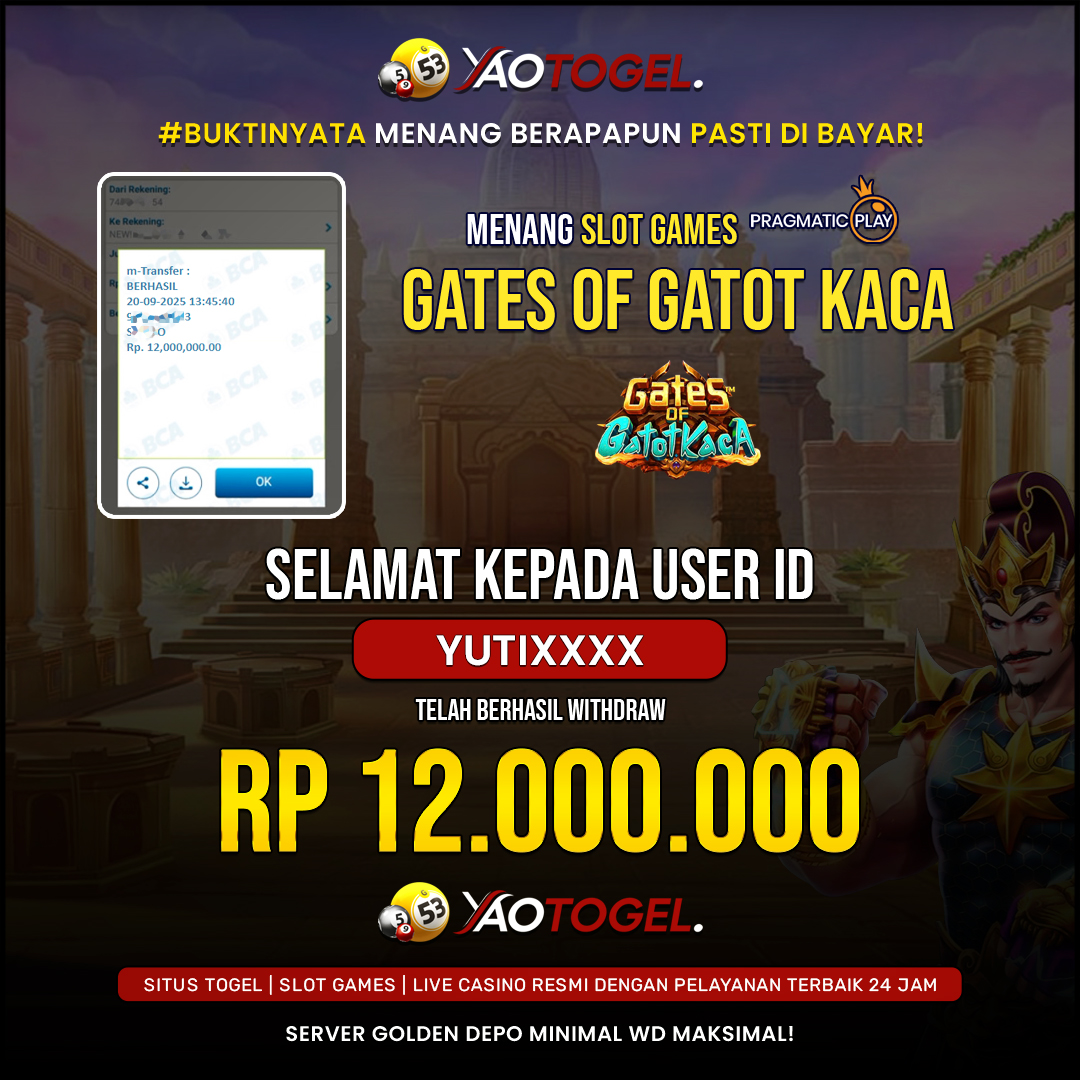 YAOTOGEL - BERHASIL JACKPOT GATES OF GATOTKACA