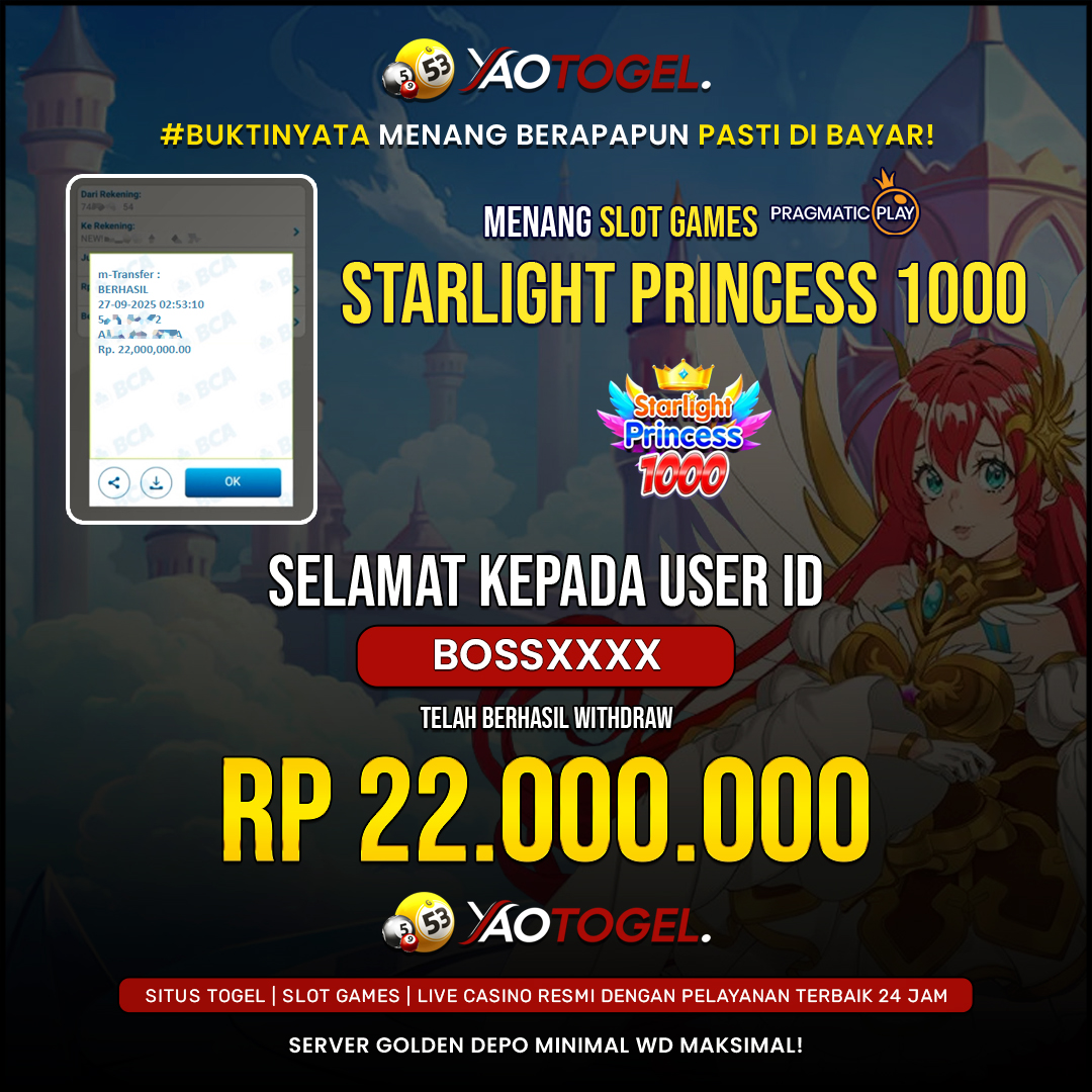 YAOTOGEL - BERHASIL JACKPOT STARLIGHT PRINCESS 1000