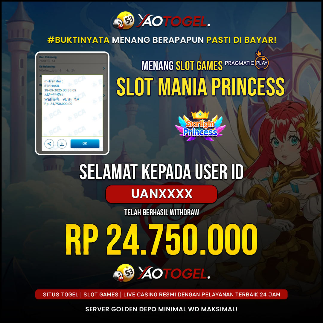 YAOTOGEL - BERHASIL JACKPOT SLOT MANIA PRINCESS